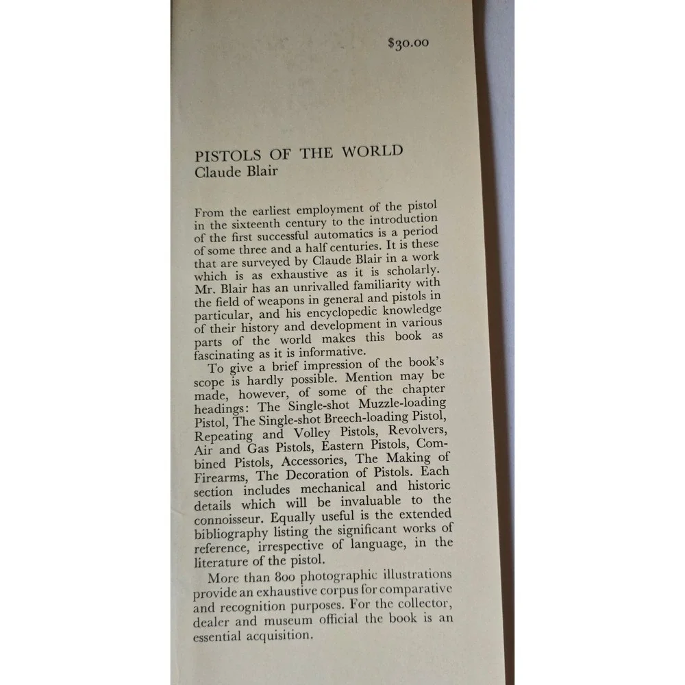 Viking Press Pistols of the‎ World Claude Blair 1968 Hardcover Book Reference